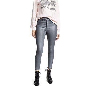 Rag and Bone Metallic High Rise Skinny Ankle Jeans Size 24